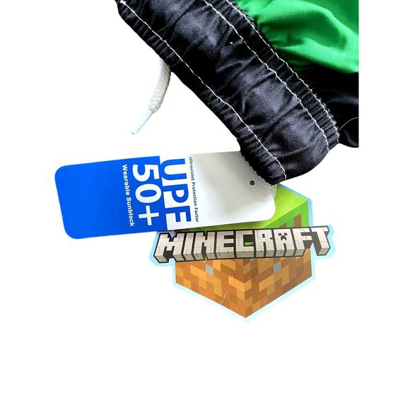 MINECRAFT, BOYS SIZE 4, SWIM TRUNKS, GREEN WITH GRAPHICS - Picture 4 of 4